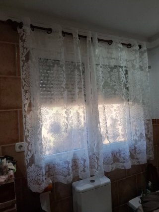 Visillos Blancos Cortos con Estampado