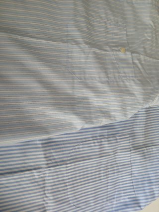2 Camisas Rayas Manga Corta Azul,con bolsillo
