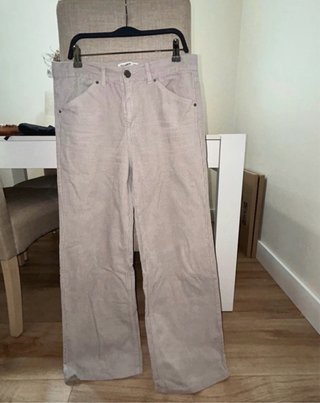 Pantalón pana mujer beige