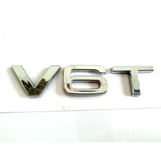 Emblema logo lateral Audi V6T plata negro rojo