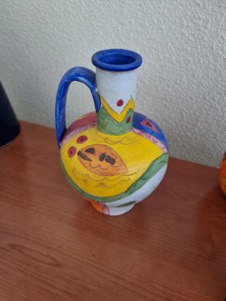 Jarrón de cerámica multicolor