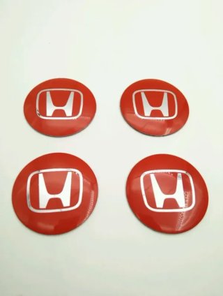 Chapas de centro de rueda Honda rojo 56 mm