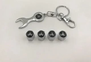 Tapones rueda válvulas llantas + llavero Mercedes
