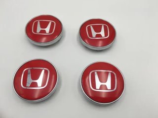4 centros de rueda Honda rojo 60 mm