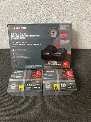 Pack 2x Baterías y Cargador Parkside 20V 12A