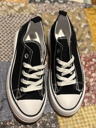Zapatillas lona negras plataforma talla 38