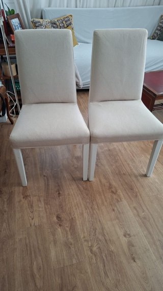 2 Sillas Comedor IKEA Beige/Blanco