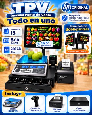 TPV HP Todo en Uno con Doble Pantalla SSD 240GB