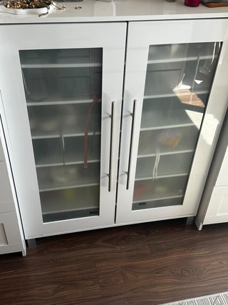 Zapatero IKEA Blanco con Puertas de Cristal