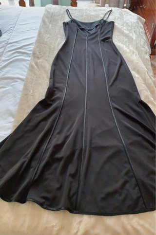 Vestido largo negro fiesta tirantes
