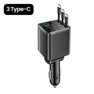 Cargador Coche 60W 3 USB Tipo-C