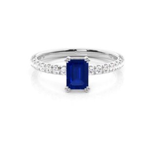 Anillo de Compromiso Platino y Zafiro Talla 8