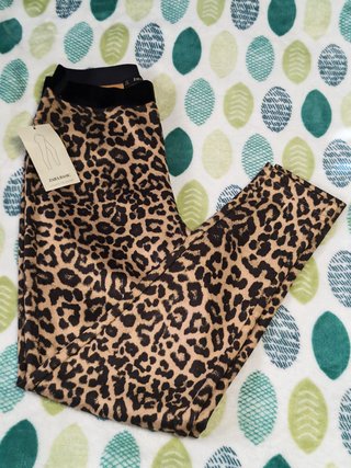 Zara Basic Leggings Estampado Leopardo Vintage