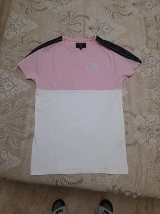Camiseta SikSilk Rosa y blanca