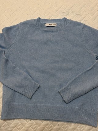 Jersey de punto azul con brillos Mango XS