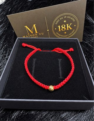 Pulsera Roja 18K Oro autentico