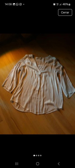 Camisa blanca fluida manga acampanada