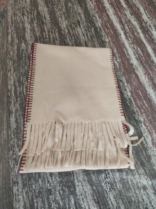Bufanda Beige con Flecos