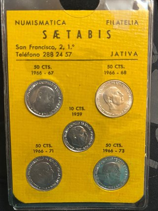 5 Monedas 50 Céntimos Franco Sin Circular