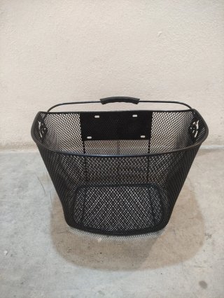 Cesta delantera bicicleta metal negra