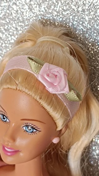 Tocado diadema flor rosa Barbie princesa