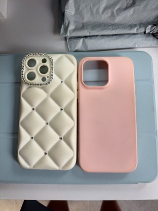 Fundas iPhone con diamantes y rosa