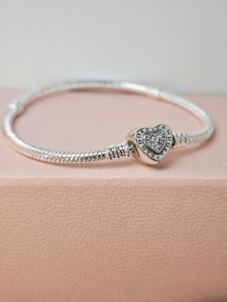 Pulsera Pandora 18cm con Cierre de Corazón