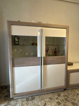 Mueble salón vitrina , mesa tv y mesa café