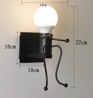 Lámpara de pared humanoide negra