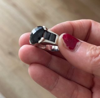 Anillo Plata y Ónix Talla Grande