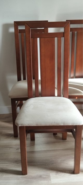7 Sillas de Comedor Madera Tapizadas