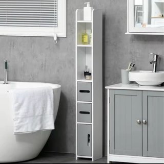 Columna baño blanca y gris 15x17x120