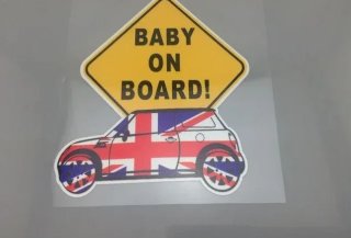 Pegatina vinilo bebe a bordo Mini