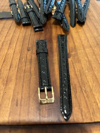 Correa Seiko Piel Negra 13mm. Hebilla Dorada