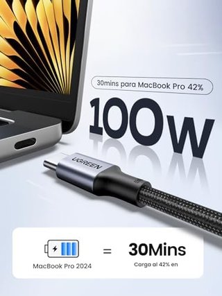 Cable USB-C UGREEN 100W Trenzado 1m (Pack 2)