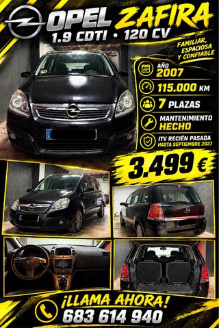 Opel Zafira 1.9cdti 120cv 2007 ¡¡115.000km!!