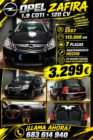 Opel Zafira 1.9cdti 120cv 2007 ¡¡115.000km!!