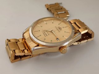 Reloj vintage automático Crystal 21 Jewels Dorado