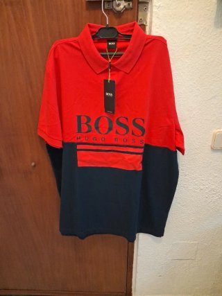 Polo Boss Rojo y Negro Talla L