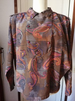 Blusa vintage paisley y cuadros