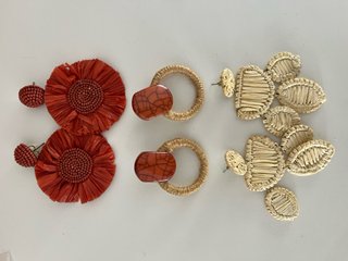 Pendientes flor naranja y beige