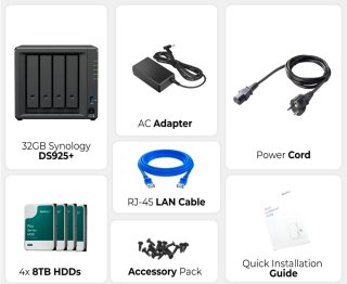 Synology DS925+ 4x 8TB NAS sin usar y con factura
