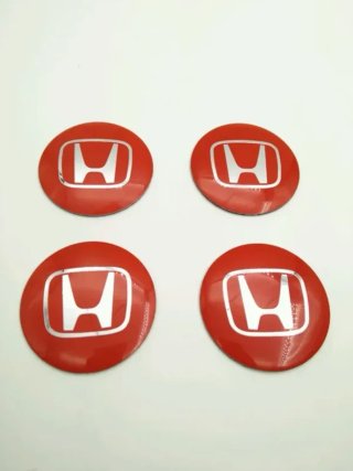 Chapas de centro de rueda Honda rojo 56 mm