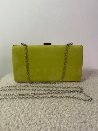 Bolso de fiesta verde lima efecto terciopelo