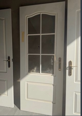 2 Puertas Madera Maciza Lacadas Blancas