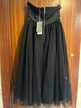 Vestido Palabra de Honor Negro Stradivarius M