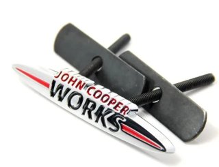 Logo emblema parrilla Mini JCW plata