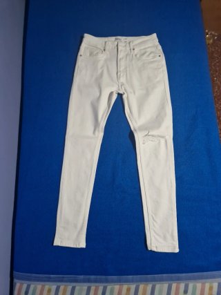 Pantalón Super Skinny Bershka Blanco