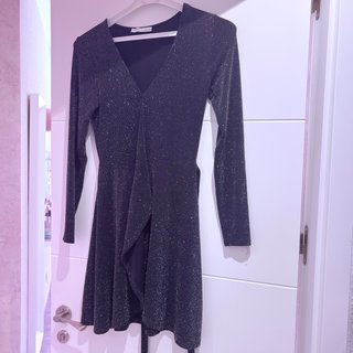 Vestido corto de fiesta Pull&Bear negro