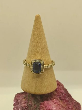 Anillo Xuping Oro Laminado Piedra Azul